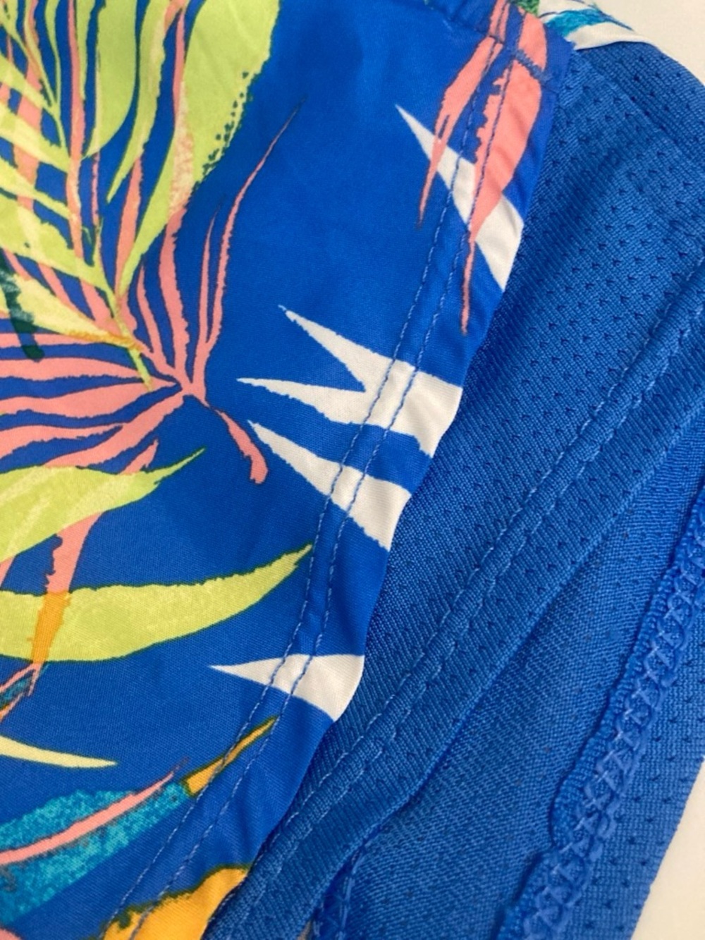 Athletic Works Blue Tropical Leaf Athletic Shorts - Picture 3 of 4